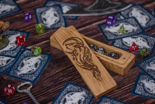 Lunar Wolf Engraved Dice Box - JTNLAB