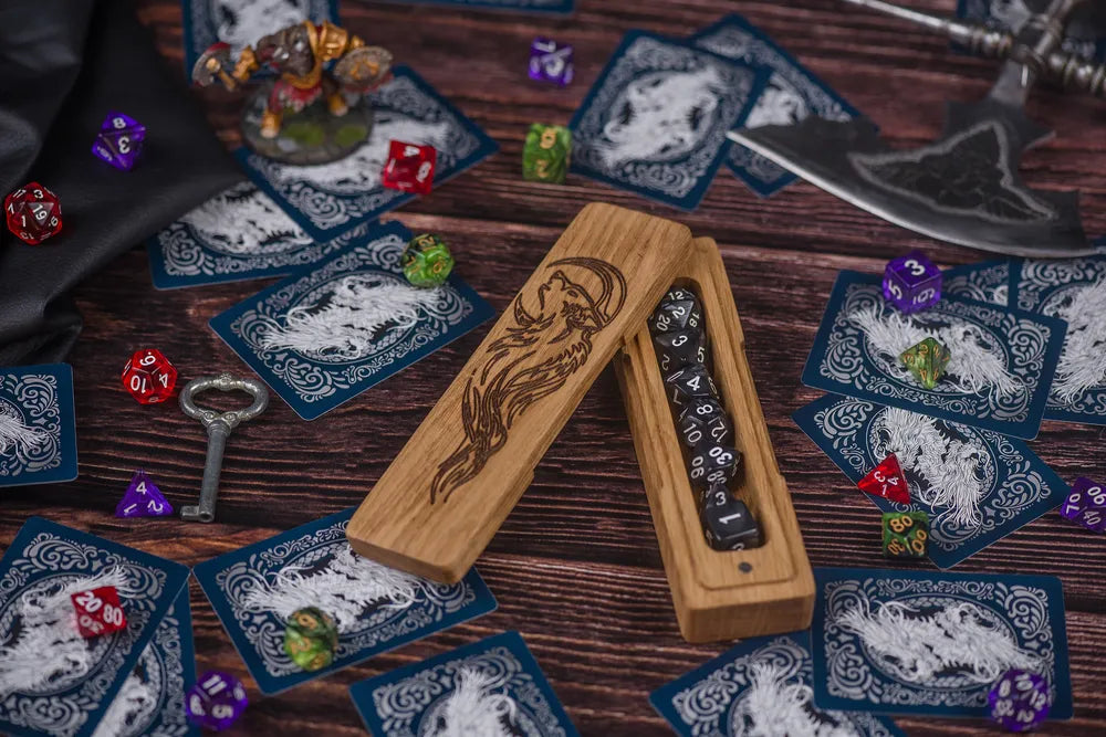Lunar Wolf Engraved Dice Box - JTNLAB