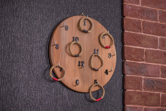 Wooden Board Hook Ring Toss Game for Kids & Adults - JTNLAB