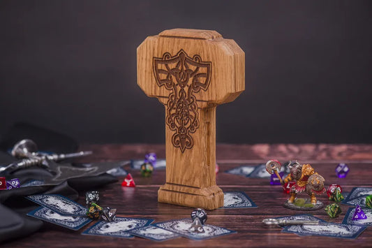Celtic Engraved Wooden Dice Tower and Tray Set - JTNLAB