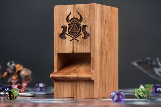 Wooden Dice Tower and Tray Set for D&D Enthusiasts - JTNLAB