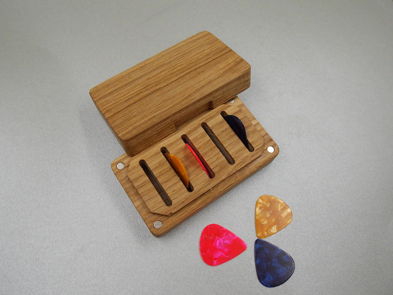 Personalized Wooden Guitar Pick Box - JTNLAB