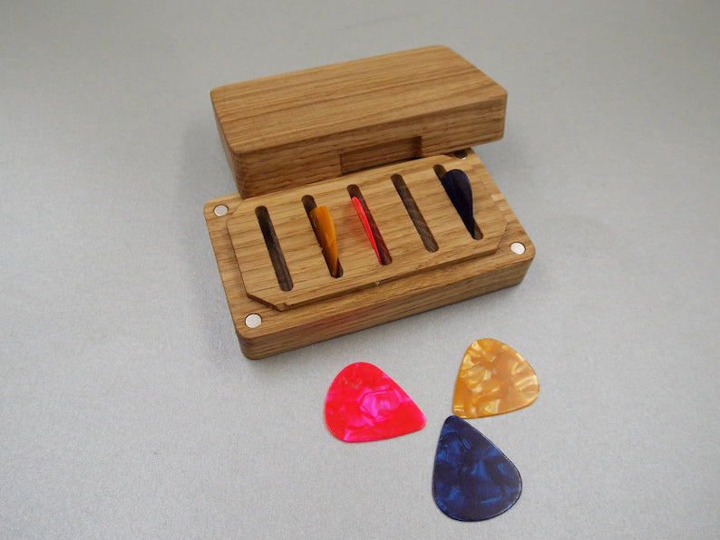 Personalized Wooden Guitar Pick Box - JTNLAB