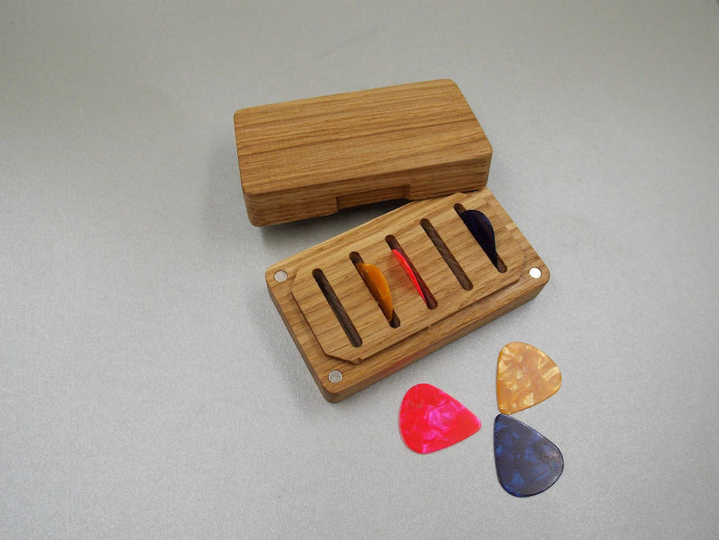 Personalized Wooden Guitar Pick Box - JTNLAB