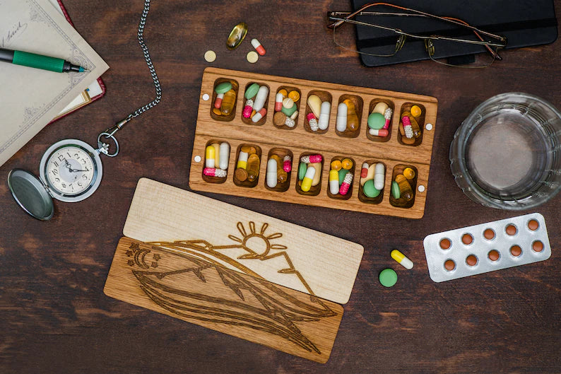Portable Travel Pill Case Organizer 7 Day Night - JTNLAB