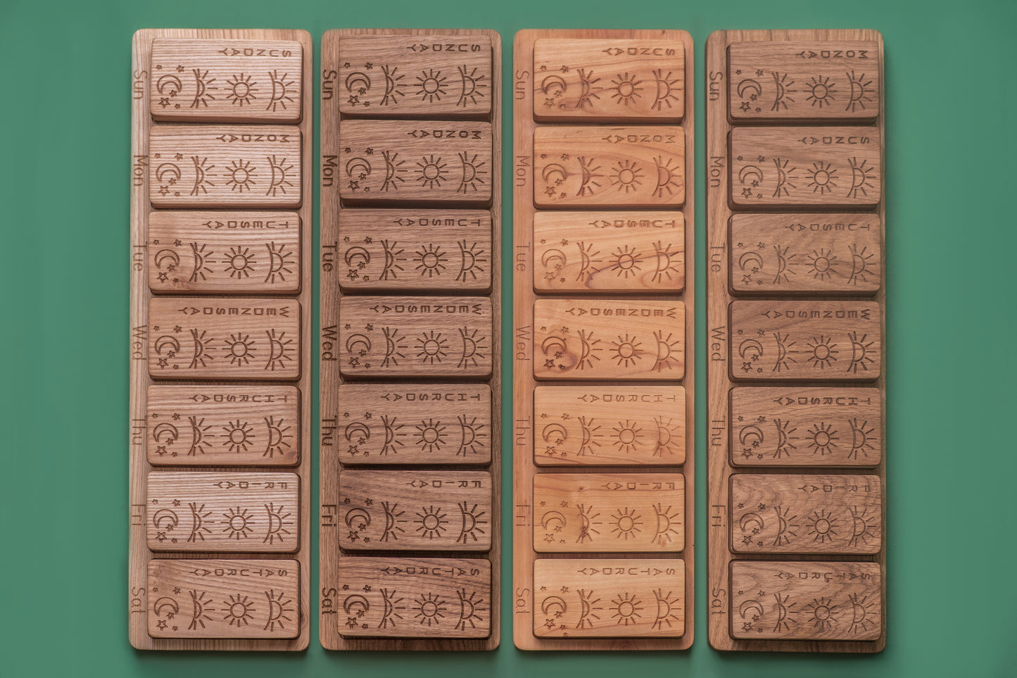 Wooden Pill Box 7 Day Night 4 times day Modular wall box 9 - JTNLAB