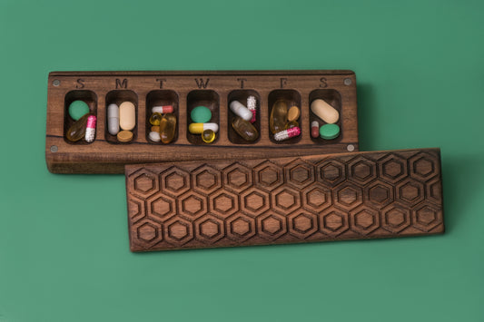 Pill Box Seven Day Weekly Pill Box Nature Ornament Honeycomb Pill Container - JTNLAB