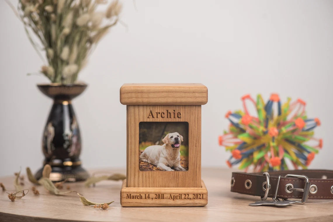 Pet Urn / memorial cremation pet urn for animals dogs cats birds rabbits/ keepsake urn /pet memorial box / engraved pet urn/Pet urns ashes - JTNLAB