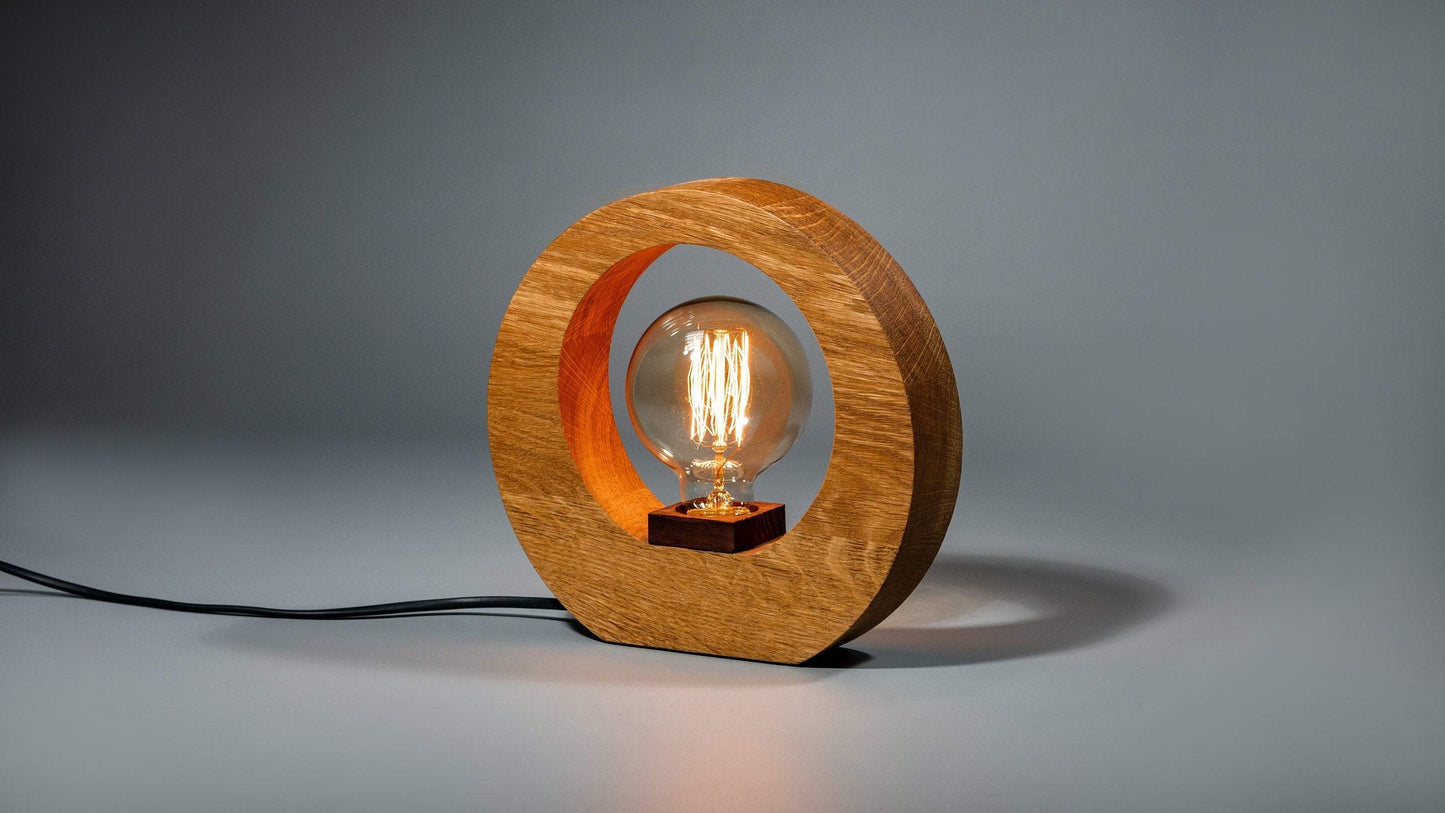 JTNlab LAMP Oak / No Personalization WOODEN VINTAGE EDISON LAMP