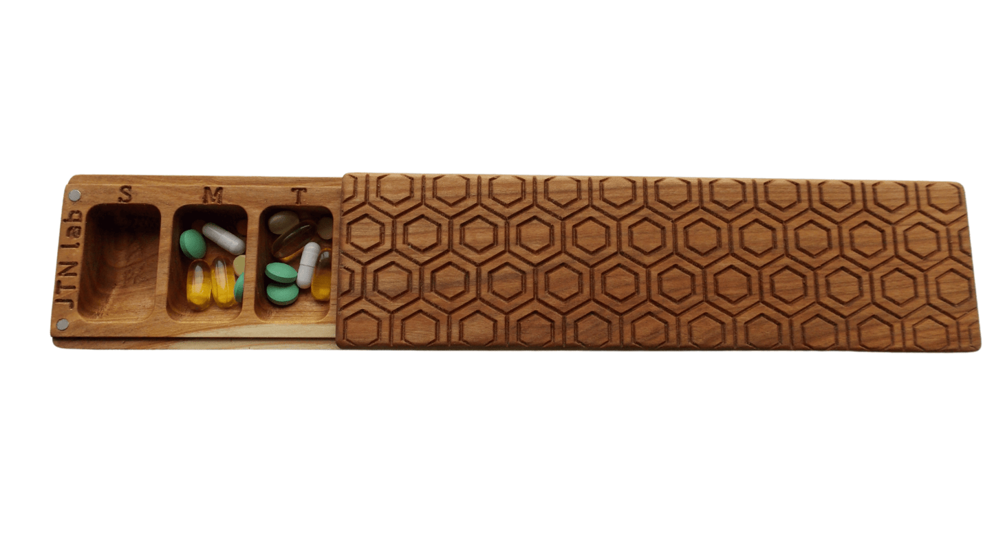 JTNlab PILLBOX Cherry / Please Select BIG WEEKLY PILL BOX - HONEYCOMB
