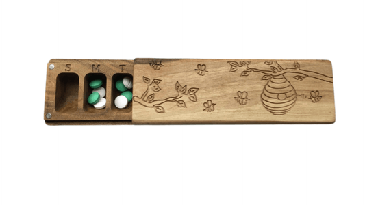 JTNlab PILLBOX Please Select / Please Select WOODEN PILL BOX - BEES vs BEEHIVE