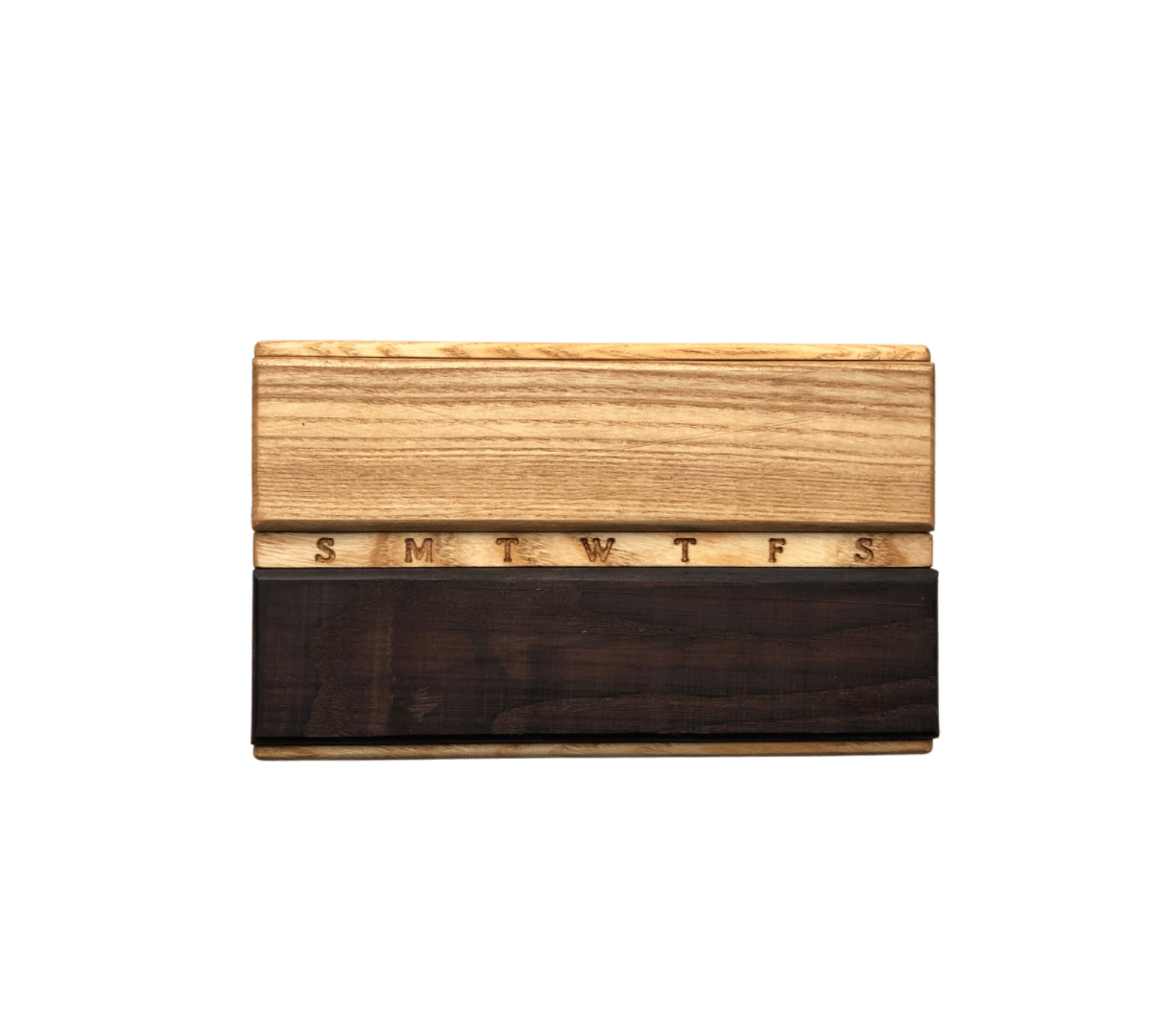 JTNlab PILLBOX WOODEN DAY/NIGHT PILL BOX - NATURAL WOOD DESING