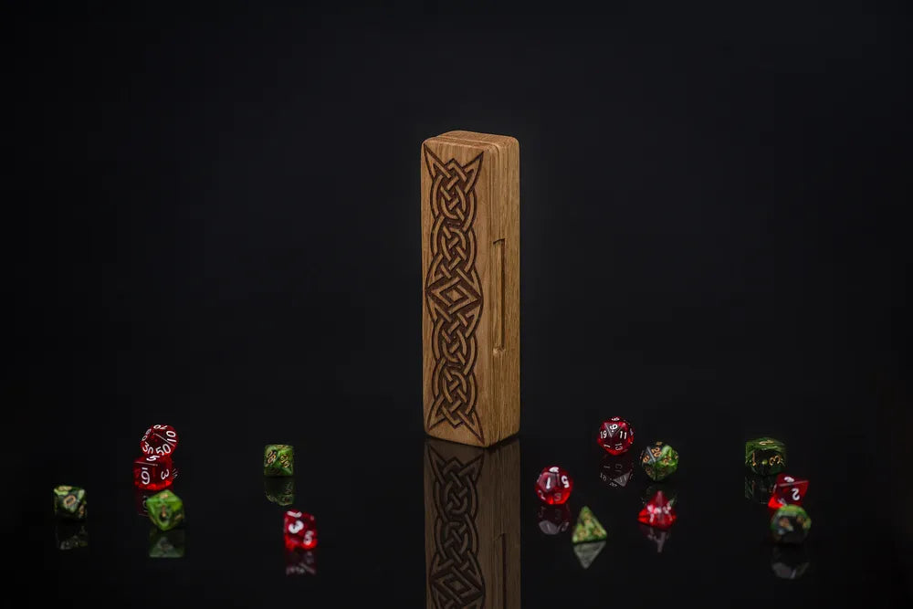 Celtic Knot Engraved Wooden Dice Box - JTNLAB