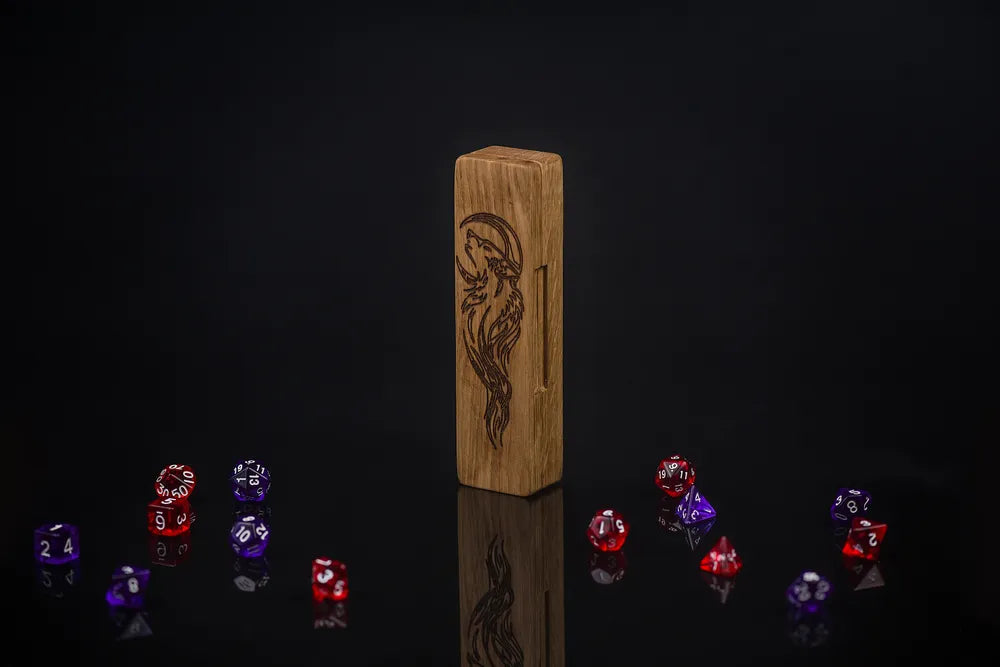 Lunar Wolf Engraved Dice Box - JTNLAB