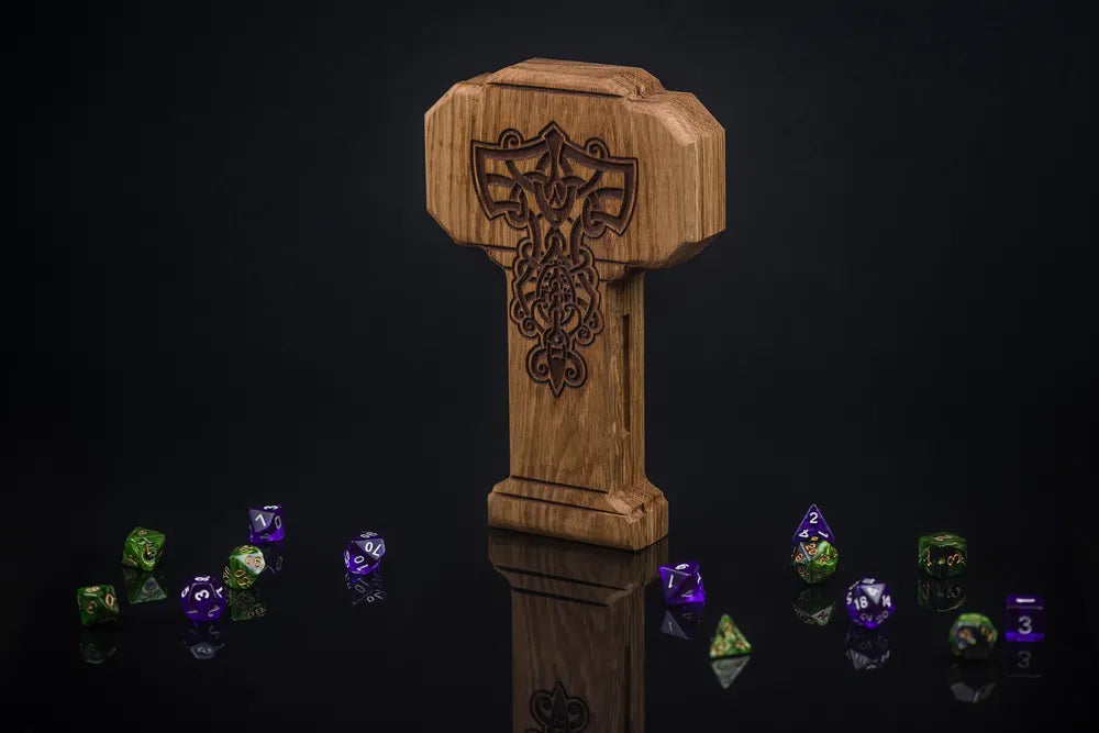 Celtic Engraved Wooden Dice Tower and Tray Set - JTNLAB