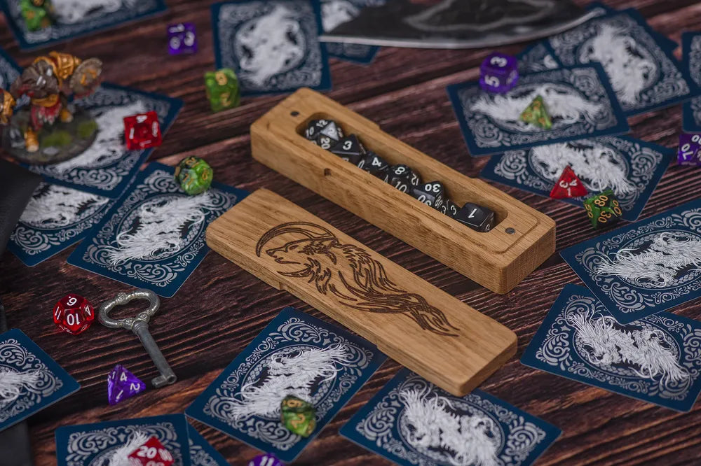 Lunar Wolf Engraved Dice Box - JTNLAB