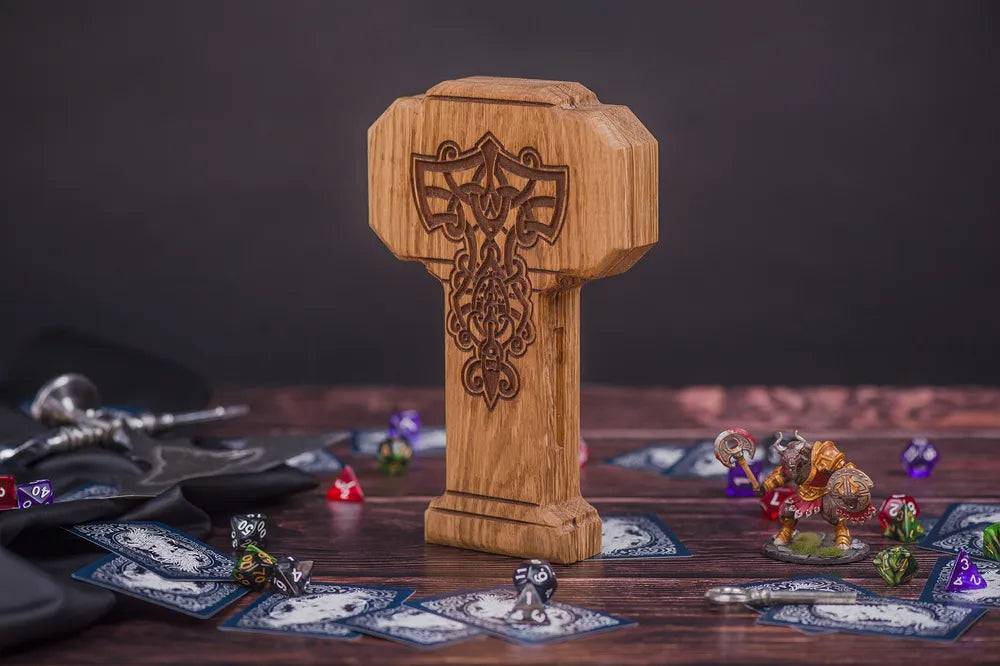 Celtic Engraved Wooden Dice Tower and Tray Set - JTNLAB