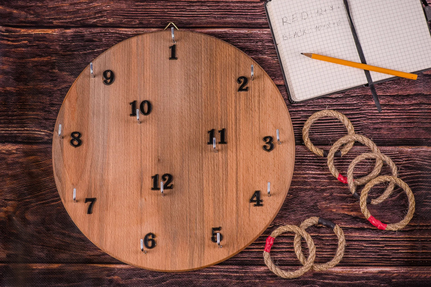 Wooden Board Hook Ring Toss Game for Kids & Adults - JTNLAB