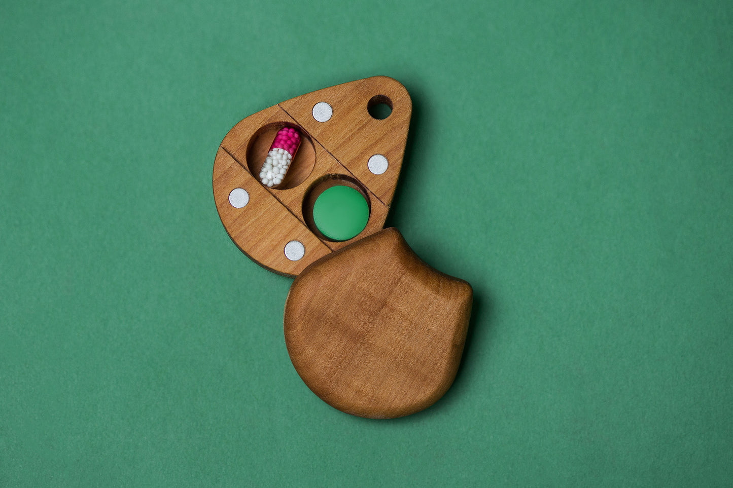 Wooden Keychain Pill Holder - Day & Night Pill Box - JTNLAB