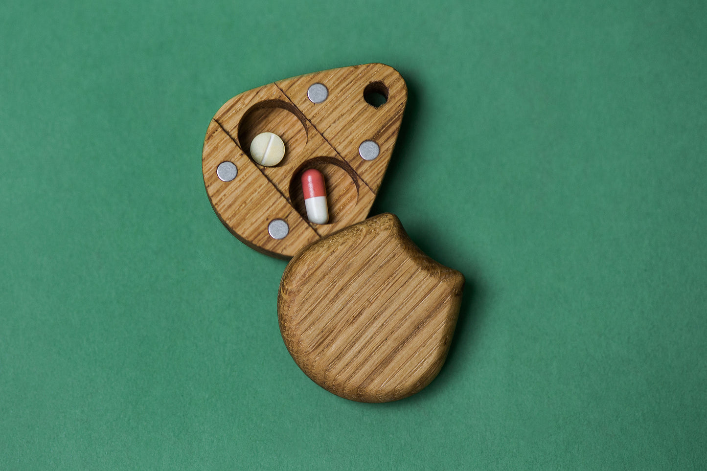 Wooden Keychain Pill Holder - Day & Night Pill Box - JTNLAB
