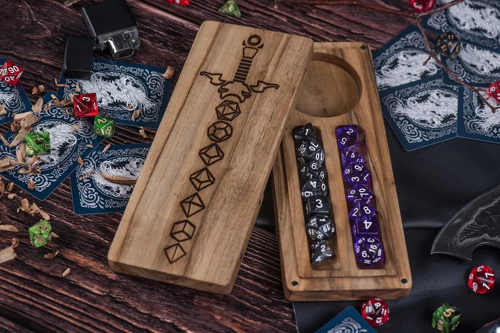 Epic Adventure Dice Tray and Tower Combo for D&D Enthusiasts - JTNLAB