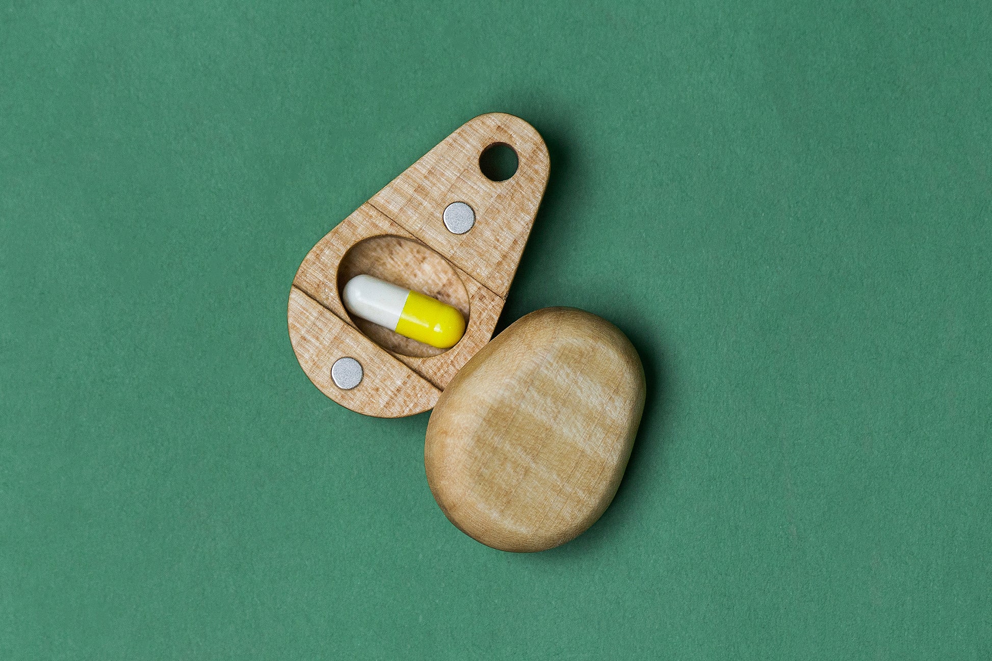 Wooden Pill Case Keychain - Daily Vitamin Travel Case - JTNLAB