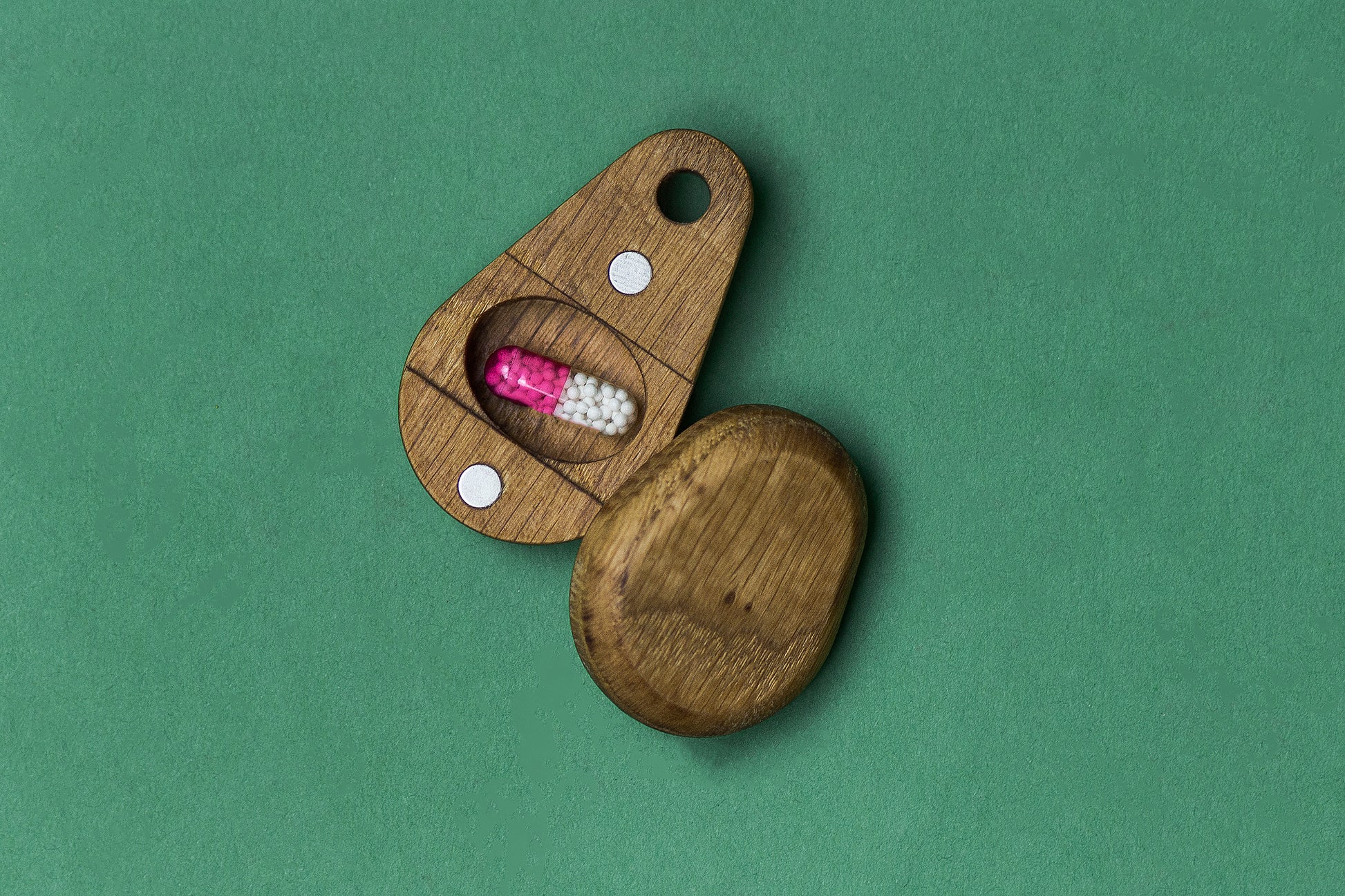 Wooden Pill Case Keychain - Daily Vitamin Travel Case - JTNLAB