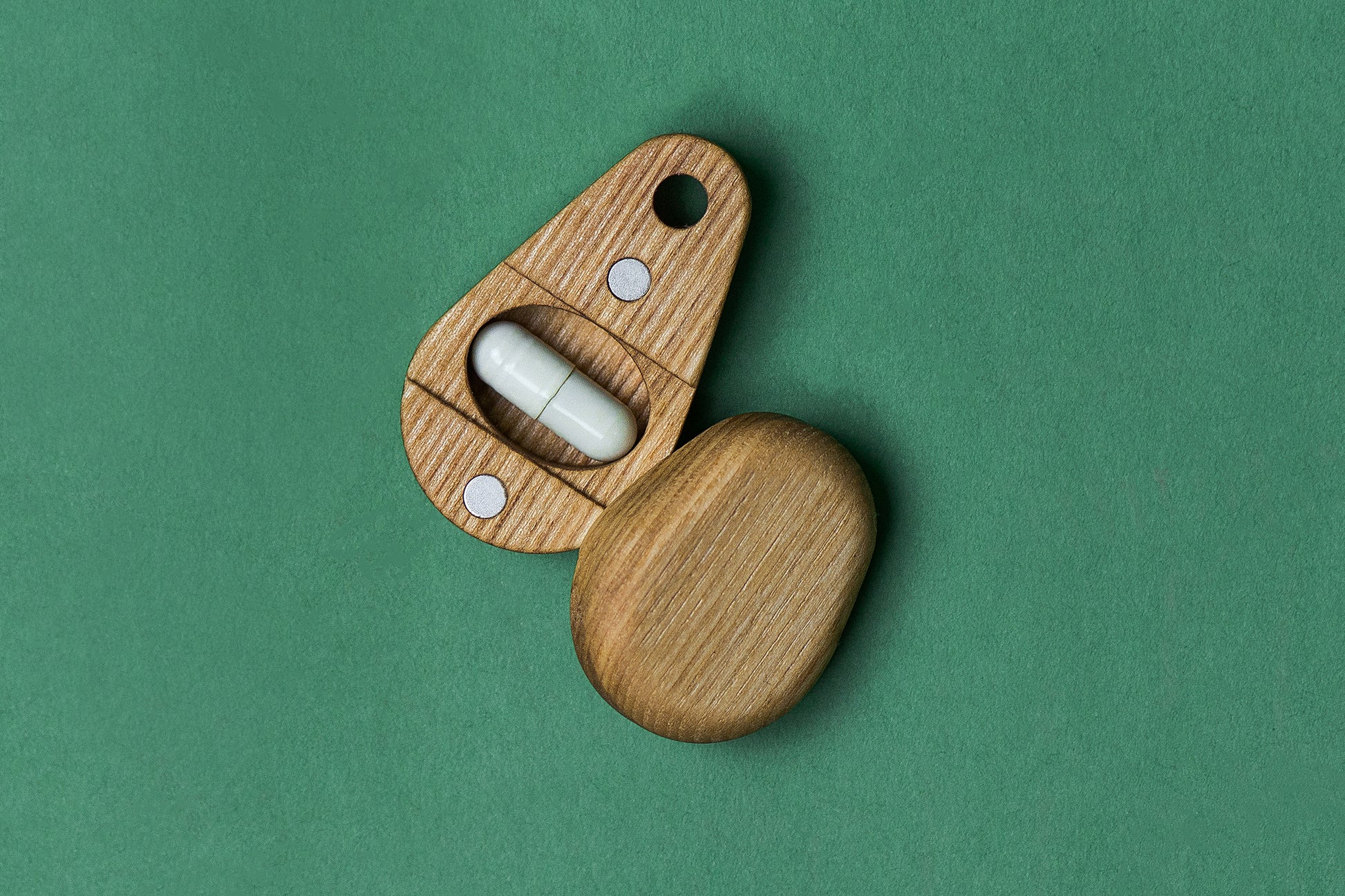 Wooden Pill Case Keychain - Daily Vitamin Travel Case - JTNLAB