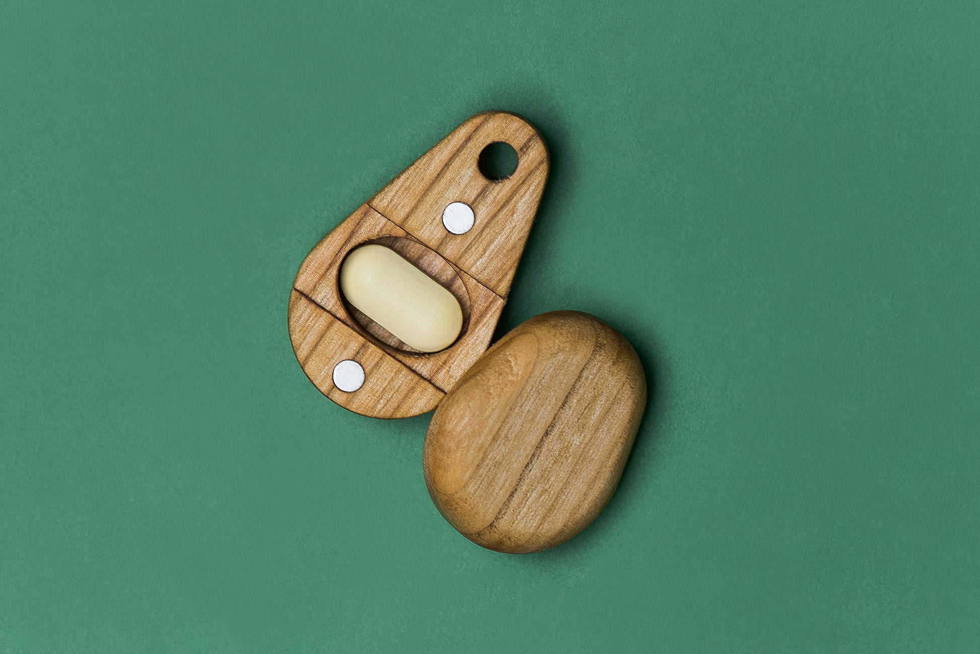 Wooden Pill Case Keychain - Daily Vitamin Travel Case - JTNLAB