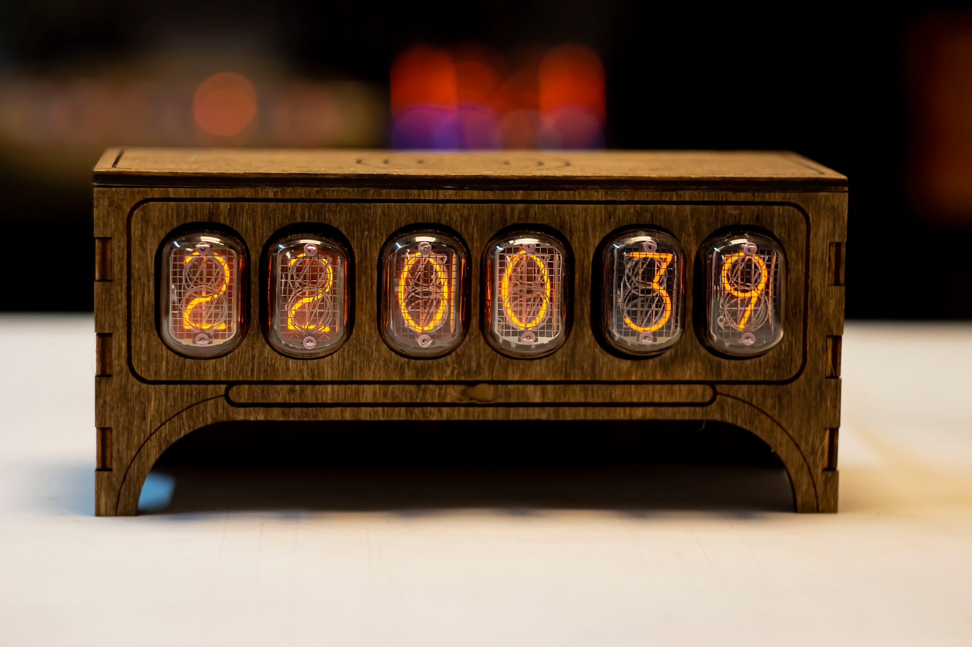 Nixie Tubes Clock 6xIN12 Wooden Home Decor Dieselpunk Table Christmas Boyfriend Gift For Him Free Shipping - JTNLAB