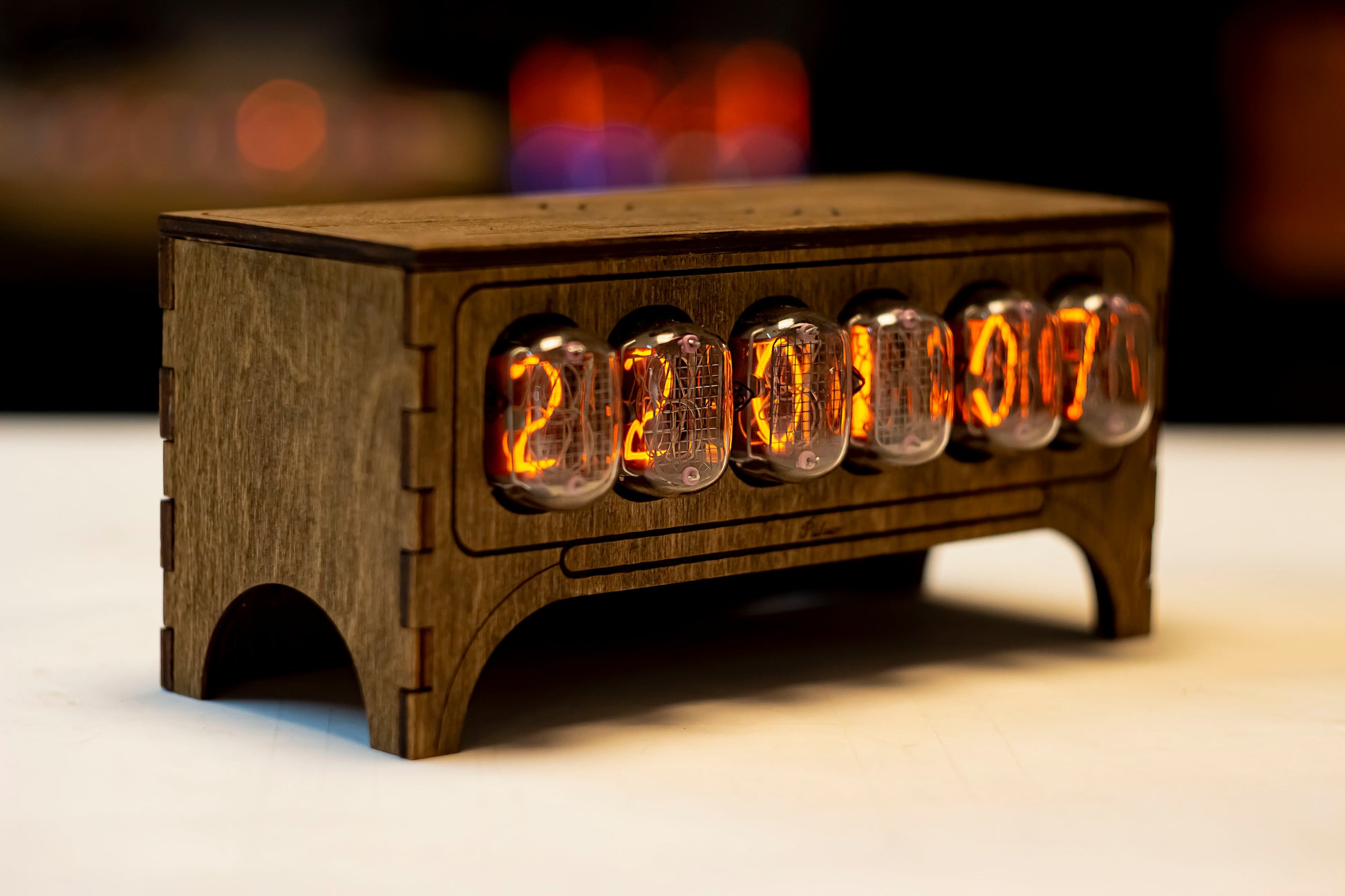 Nixie Tubes Clock 6xIN12 Wooden Home Decor Dieselpunk Table Christmas Boyfriend Gift For Him Free Shipping - JTNLAB