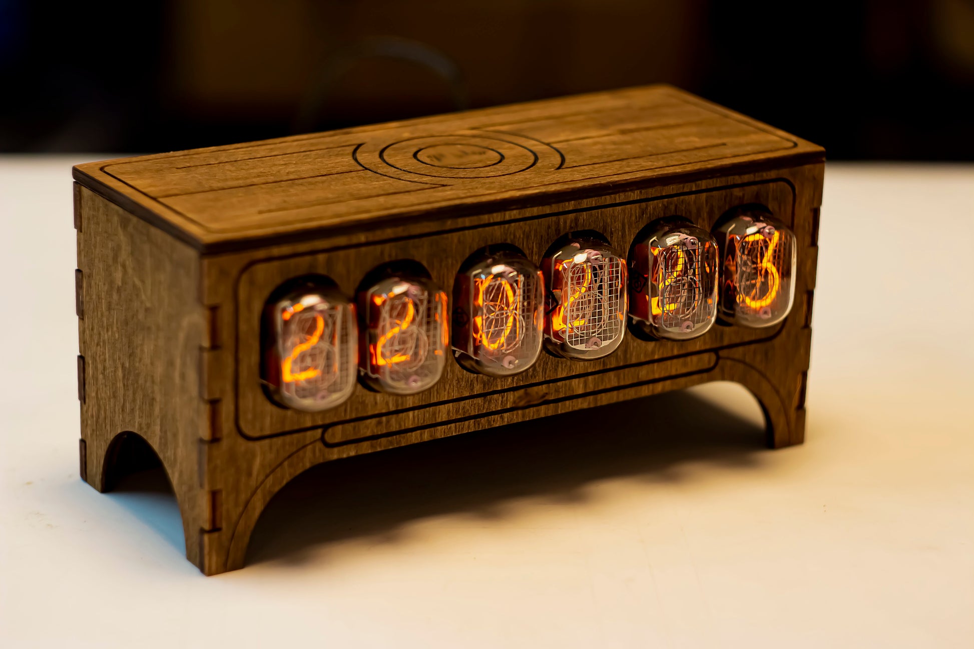 Nixie Tube Clock IN12 Bedroom clock Bedside Wooden Home Decor Table Clock Gift Christmas Boyfriend Gift For Him - JTNLAB