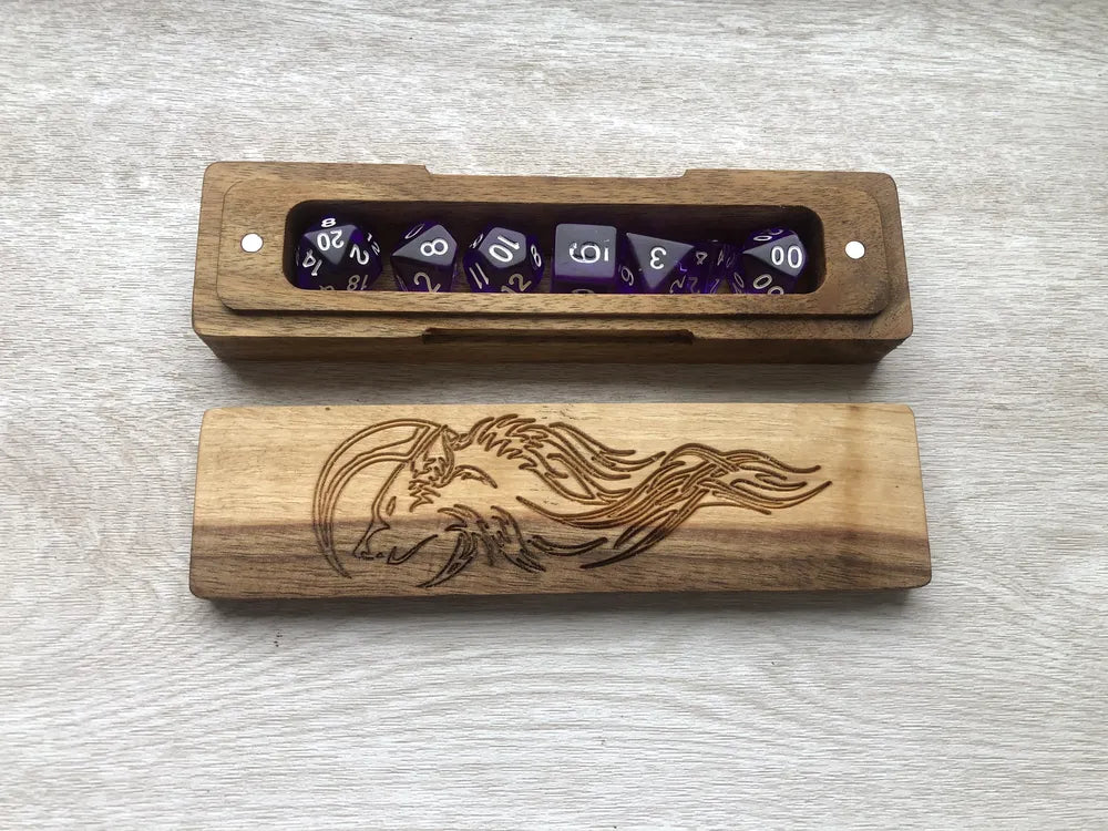Lunar Wolf Engraved Dice Box - JTNLAB