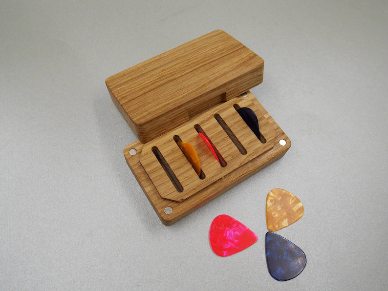 Personalized Wooden Guitar Pick Box - JTNLAB