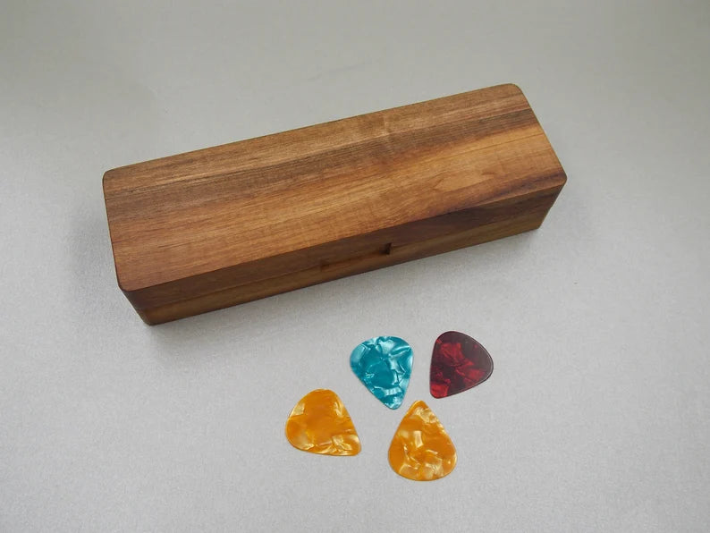 Custom Personalized Wooden Guitar Pick Box - Ideal Gift for Guitarists and Musicians for Hanukkah and Christmas - JTNLAB