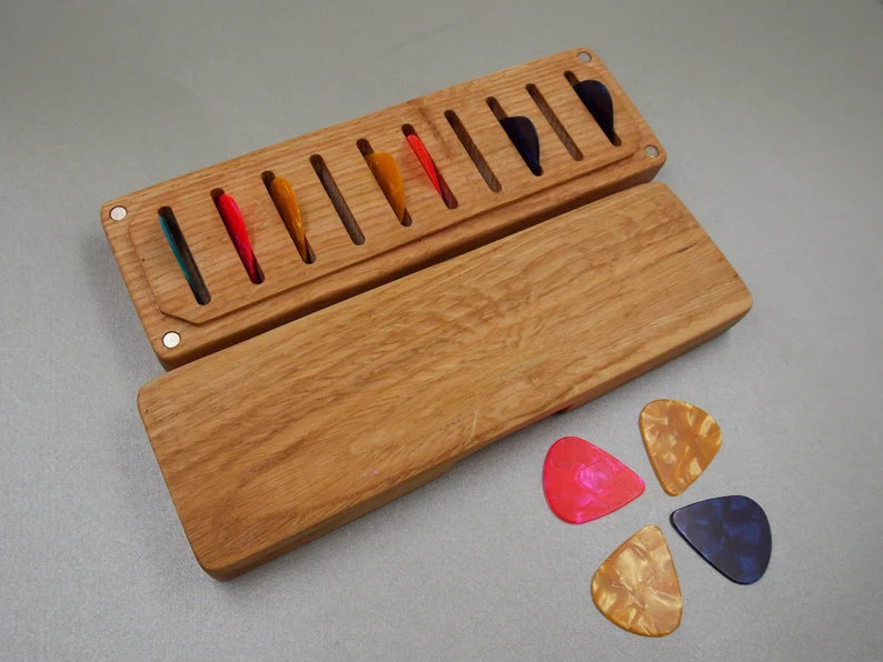 Custom Personalized Wooden Guitar Pick Box - Ideal Gift for Guitarists and Musicians for Hanukkah and Christmas - JTNLAB