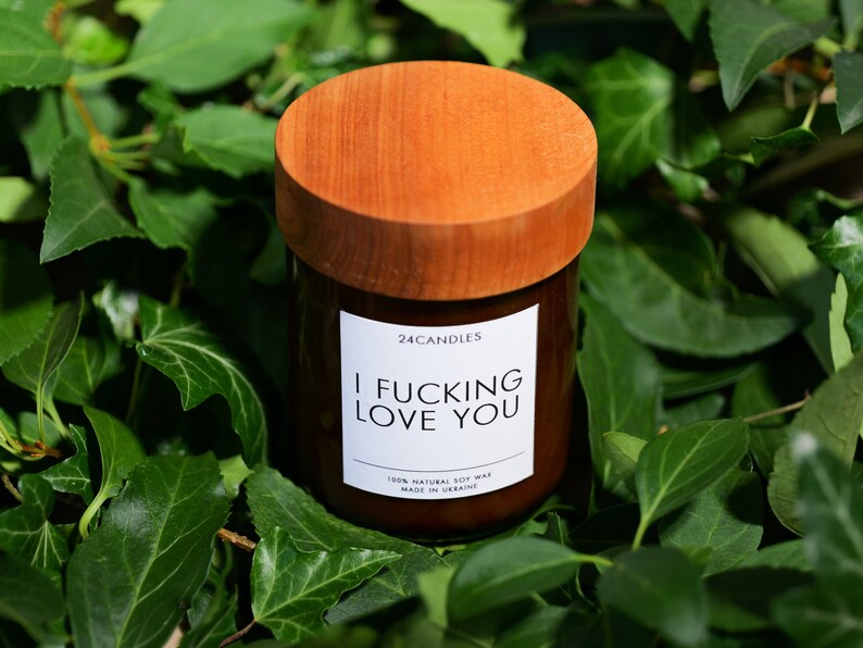 Sex Candle Soy Wax. Beautiful candle 18+ gifts I Fucking Love You. Amber glass candle - JTNLAB