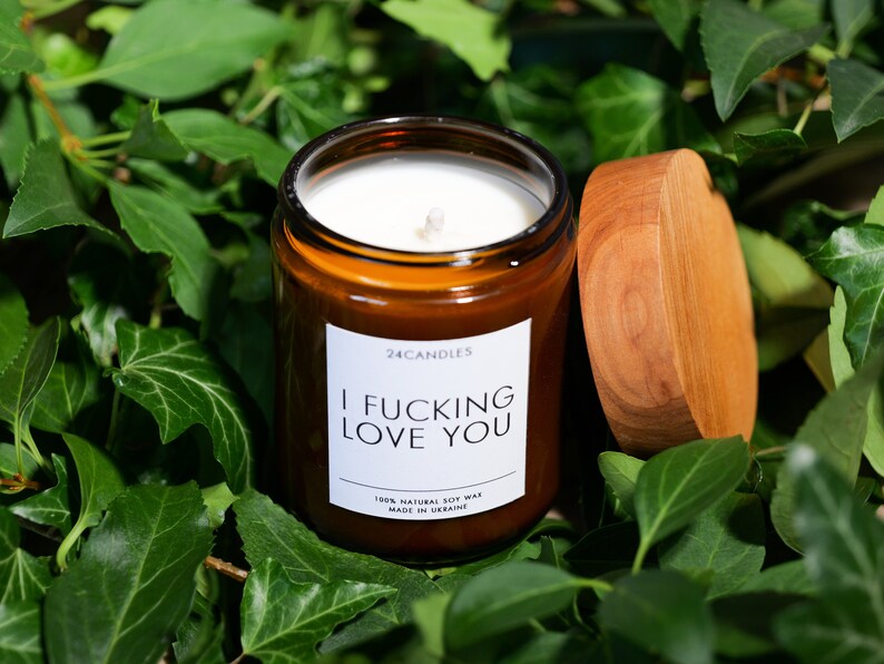 Sex Candle Soy Wax. Beautiful candle 18+ gifts I Fucking Love You. Amber glass candle - JTNLAB
