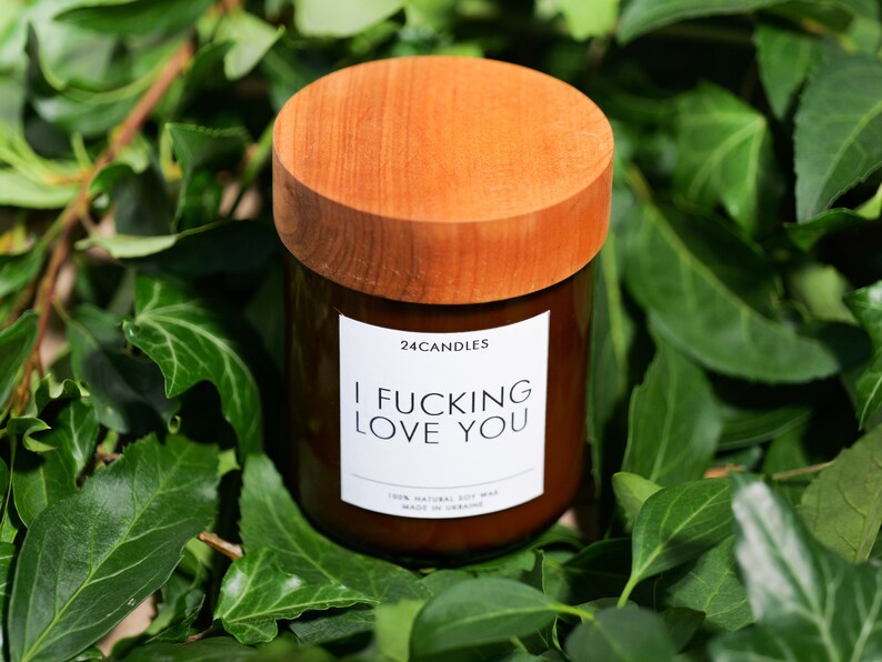 Sex Candle Soy Wax. Beautiful candle 18+ gifts I Fucking Love You. Amber glass candle - JTNLAB