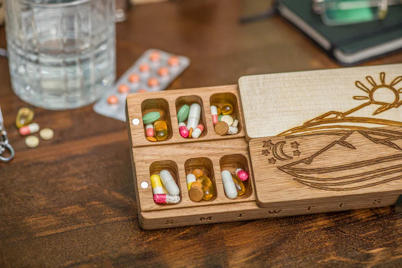 Portable Travel Pill Case Organizer 7 Day Night - JTNLAB