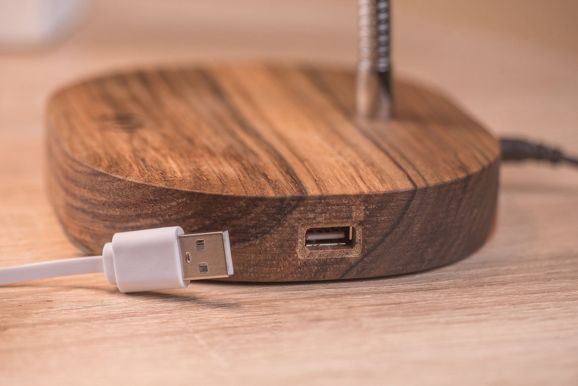 Wooden Desk LED Lamp/USB Charger Flexible Goose Neck Study Table Lamp 11 - JTNLAB