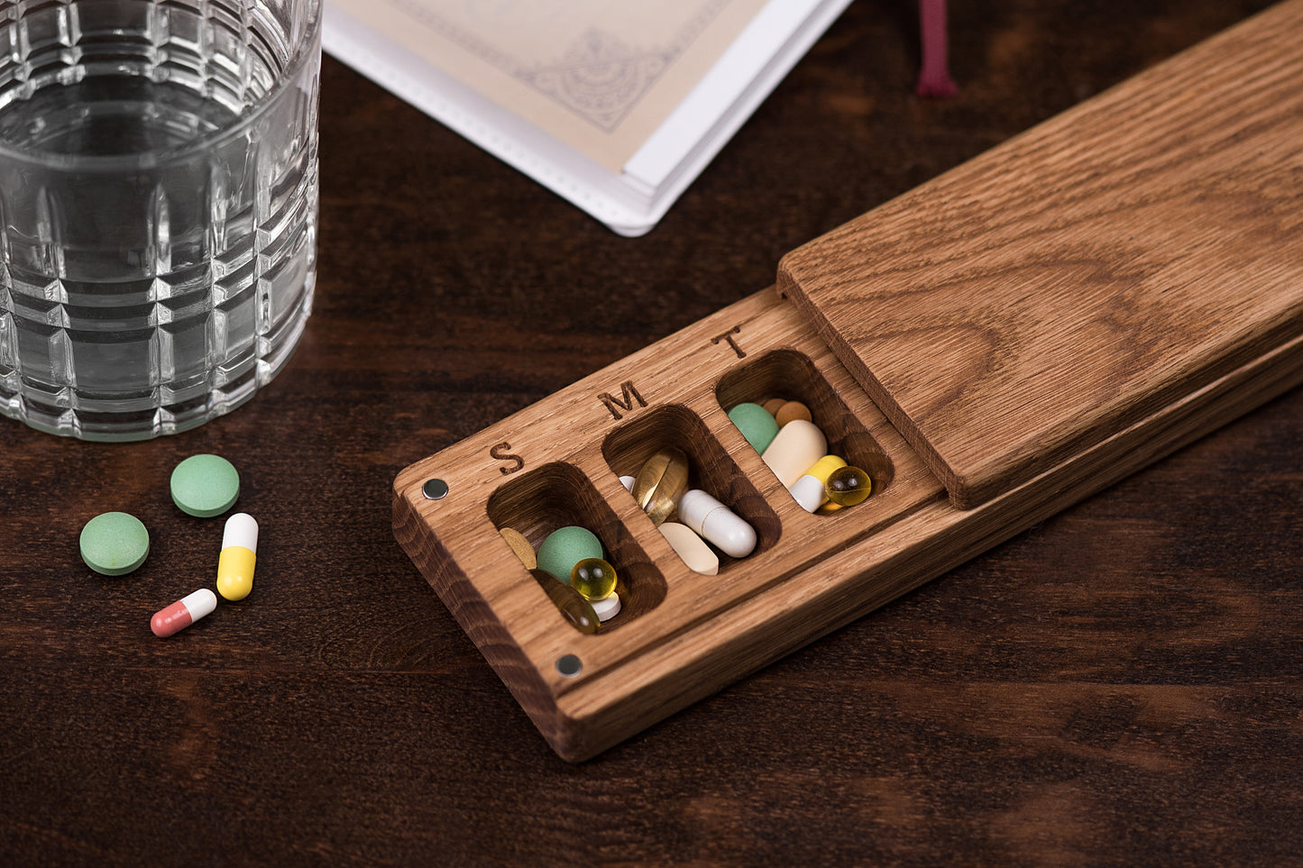 Pill Case Organizer Weekly Pill Box Nature Ornament Natural type 10 - JTNLAB