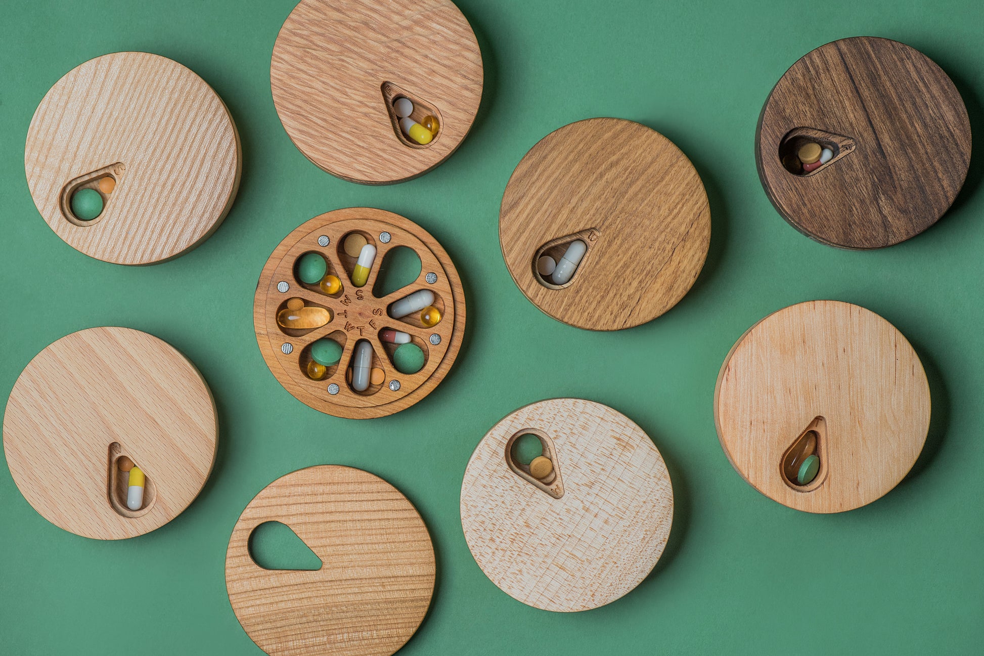 Pill Case Organizer Natural Wood Pill Case Organizer Nature Ornament Natural 4 - JTNLAB