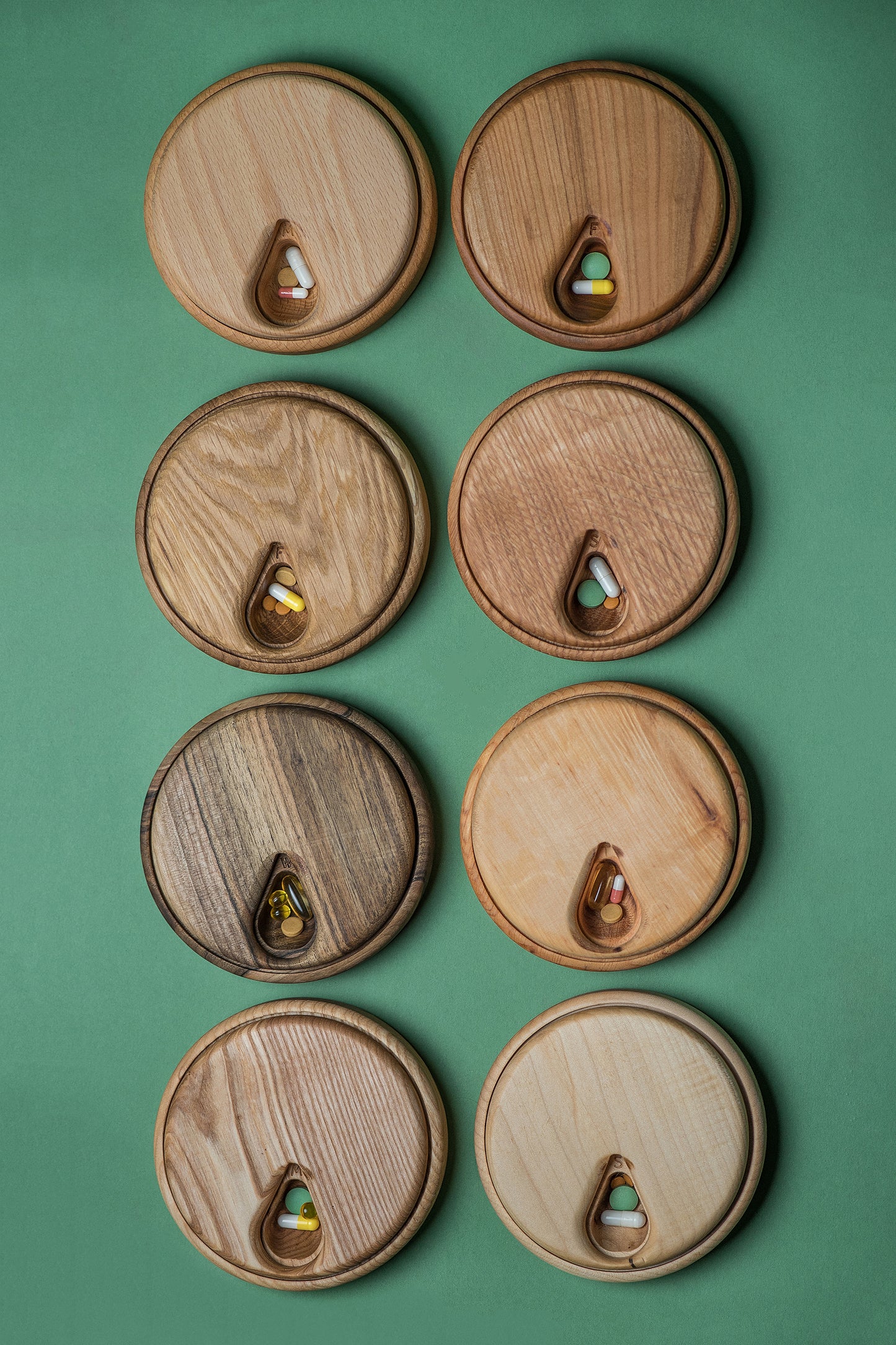 Pill Case Organizer Natural Wood Weekly Pill Box 3 - JTNLAB