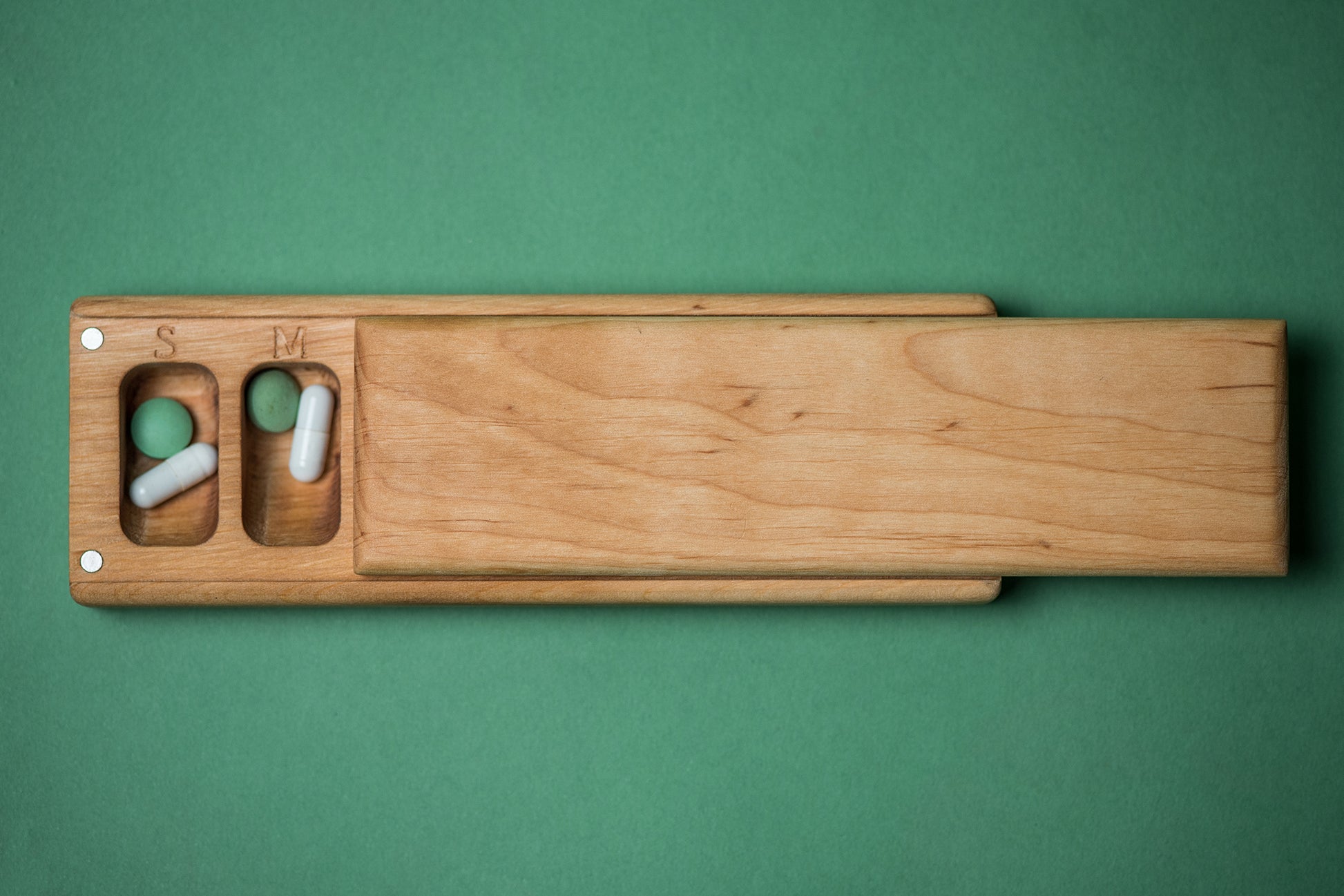 Pill Case Organizer Natural Wood Wooden Pill Box 7 Day - JTNLAB