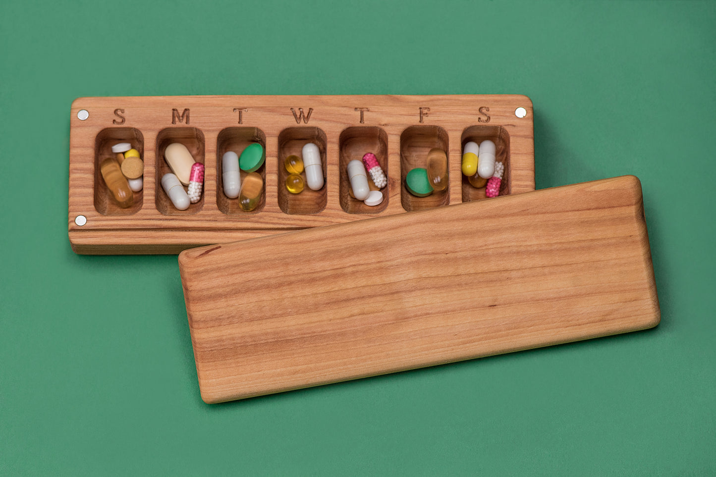 Pill Case Organizer Weekly Pill Box Nature Ornament Natural type 10 - JTNLAB