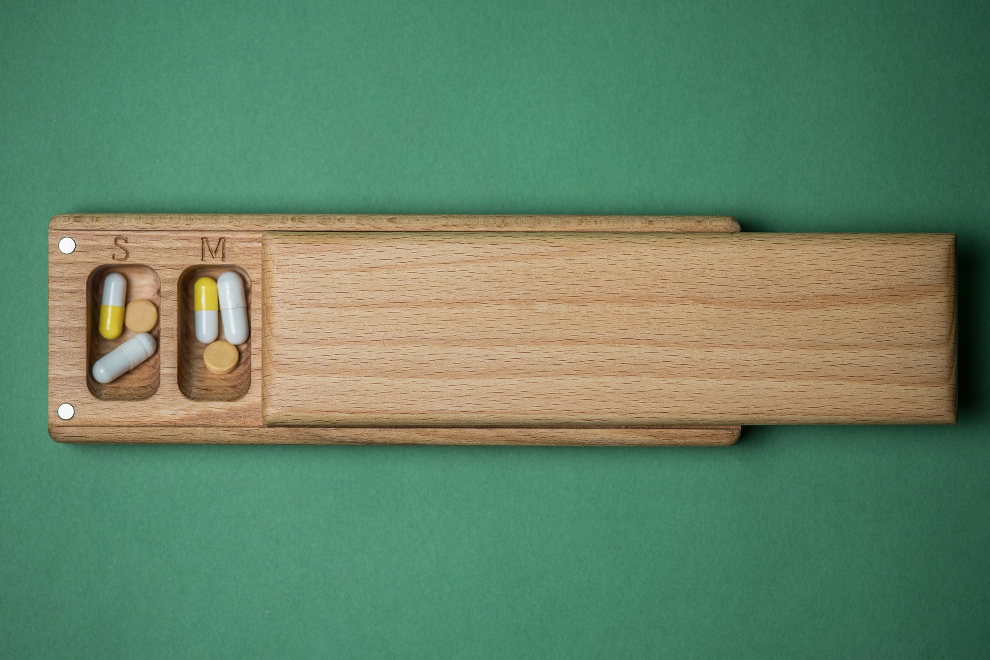 Pill Case Organizer Natural Wood Wooden Pill Box 7 Day - JTNLAB