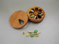 ROUND WEEKLY POCKET PILL BOX  - NATURAL WOOD - JTNLAB