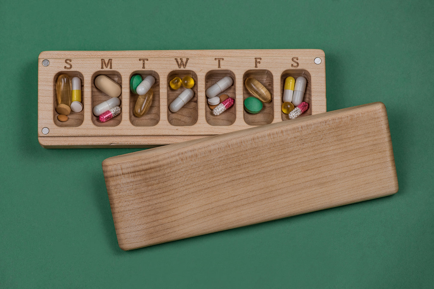 Pill Case Organizer Weekly Pill Box Nature Ornament Natural type 10 - JTNLAB