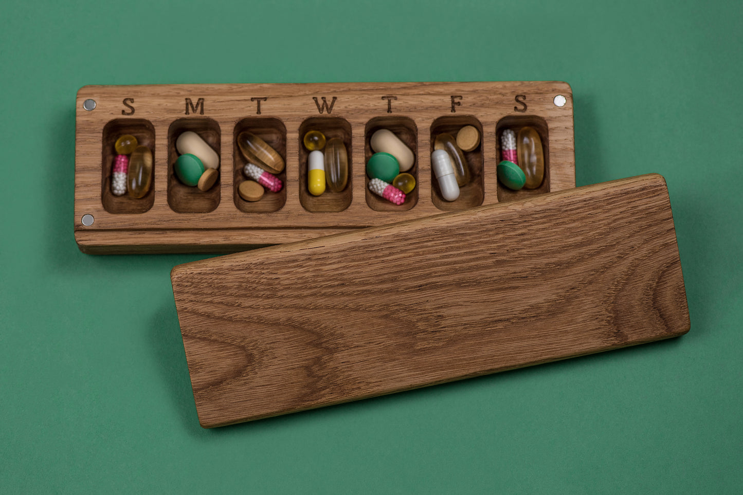 Pill Case Organizer Weekly Pill Box Nature Ornament Natural type 10 - JTNLAB